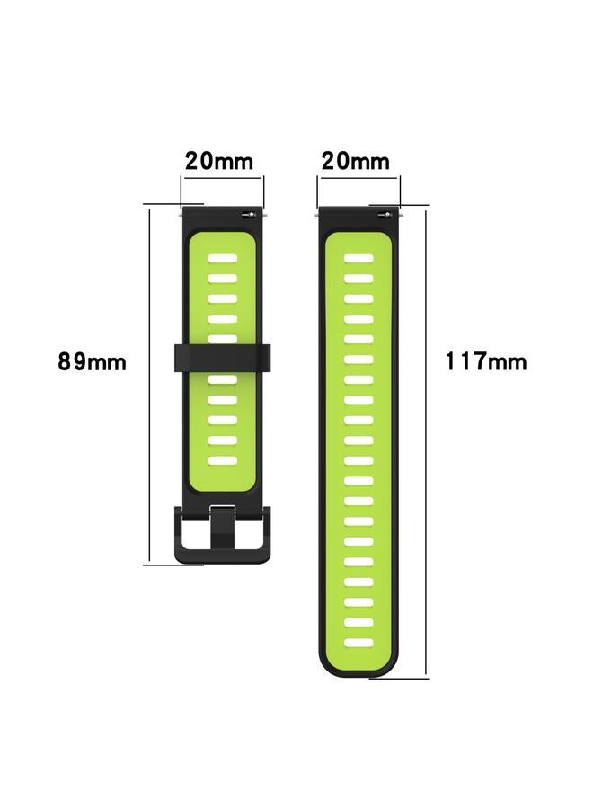 Replacement Band For Garmin Vivoactive3 20mm Vertical Pattern Two-Color Silicone Watch Band - Image 5